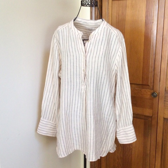Marks & Spencer Tops - Marks & Spencer Pure linen Stripe Tunic, UK14/US10
